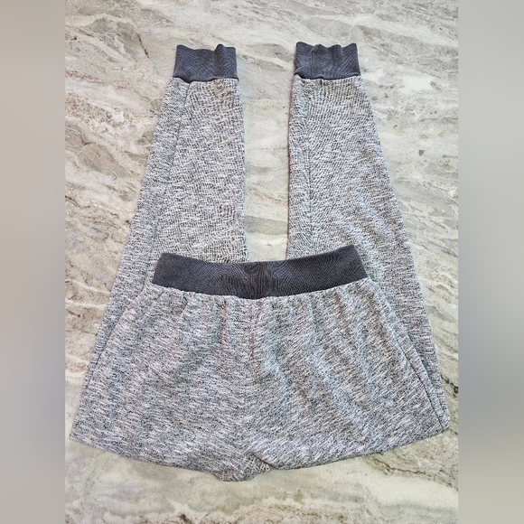 Adidas Women’s Jogger Sweatpants Small Gray Heather Neon Green Zip Pockets - Picture 11 of 12